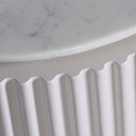 Тумбочка белая овальная с мраморной столешницей Thoroughbass варинант исполнения - 3 | Loft Concept в Нижнем Новгороде