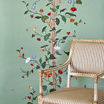 Обои с вышивкой ручной работы Floral Lattice Original colourway on wool sateen варинант исполнения - 1 | Loft Concept в Нижнем Новгороде