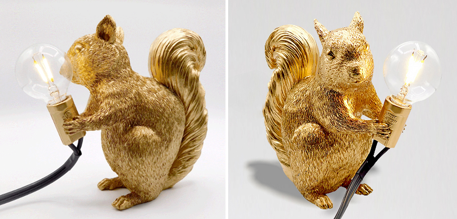Настольная лампа белка Gold Squirrel Lamp - Loft-Concept в Нижнем Новгороде