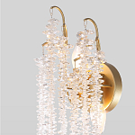 Бра с хрустальными прозрачными подвесками и круглым основанием золотого цвета FAIRYTREE Light варинант исполнения - 3 | Loft Concept в Нижнем Новгороде