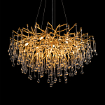 Люстра подвесная с прозрачными стеклянными подвесками в форме капель Диаметр 80 см Droplet Chandelier варинант исполнения - 15 | Loft Concept в Нижнем Новгороде