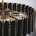 Люстра из черного металла с многоярусными подвесками из прозрачного хрусталя на золотой цепи Empire Black Chandelier Crystal варинант исполнения - 11 | Loft Concept в Нижнем Новгороде