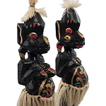 Комплект из 2-х деревянных статуэток Asmat Straw Headdress Statuettes Multicolor варинант исполнения - 5 | Loft Concept в Нижнем Новгороде
