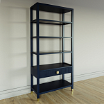 Стеллаж Elsa Dreams Blue со стеклянными полками и ящиком варинант исполнения - 1 | Loft Concept в Нижнем Новгороде