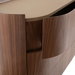 Комод округлой формы с тремя ящиками Walnut and Leather варинант исполнения - 6 | Loft Concept в Нижнем Новгороде