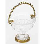 Чаша из прозрачного стекла на ножке с бронзовой ручкой в виде ветки Eden Garden варинант исполнения - 2 | Loft Concept в Нижнем Новгороде