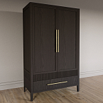 Шкаф платяной Primo с выдвижными ящиками шпон Темный орех варинант исполнения - 3 | Loft Concept в Нижнем Новгороде