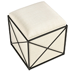 Пуф бежевый с черной металлической рамой Beige Pouf варинант исполнения - 3 | Loft Concept в Нижнем Новгороде