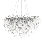 Люстра подвесная с прозрачными стеклянными подвесками в форме капель Диаметр 80 см Droplet Chandelier варинант исполнения - 1 | Loft Concept в Нижнем Новгороде