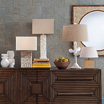 Настольная лампа с белым каркасом и тканевым абажуром Natural Stems варинант исполнения - 4 | Loft Concept в Нижнем Новгороде