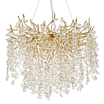 Люстра с хрустальными подвесками на металлических ветках Fairytree Light Gold Chandelier 14 варинант исполнения - 1 | Loft Concept в Нижнем Новгороде