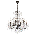 Люстра с хрустальными подвесками и металлическим основанием Диаметр 80 см Rococo Iron & Crystal Chandelier варинант исполнения - 2 | Loft Concept в Нижнем Новгороде