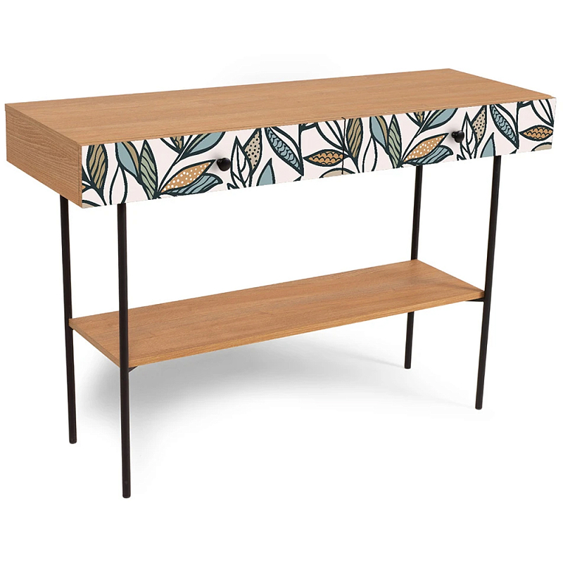 Консоль с принтом на ящиках Elise Console Table Древесина Мульти Черный Консоль с принтом на ящиках Elise Console Table Древесина Мульти Черный в Нижнем Новгороде | Loft Concept