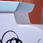 Ваза плоская белая с абстрактными черными линиями в форме лиц Faces of Imagination варинант исполнения - 5 | Loft Concept в Нижнем Новгороде