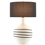 Настольная лампа фактурная с черными круговыми линиями на корпусе Recess варинант исполнения - 2 | Loft Concept в Нижнем Новгороде