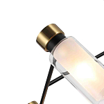 Люстра потолочная с 6-ю цилиндрическими плафонами из стекла и черным каркасом Noir Poise варинант исполнения - 2 | Loft Concept в Нижнем Новгороде