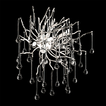 Бра с лучеобразным основанием и подвесками из прозрачного стекла в виде длинных капель Droplet Chandelier варинант исполнения - 10 | Loft Concept в Нижнем Новгороде