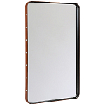 Зеркало прямоугольное в металлической раме с кожаной отделкой Loft in Reflection варинант исполнения - 2 | Loft Concept в Нижнем Новгороде