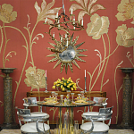 Обои с вышивкой ручной работы Deco Flowers Original colourway on wool sateen варинант исполнения - 1 | Loft Concept в Нижнем Новгороде