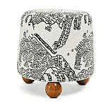 Пуф Wakonda с Круглыми ножками Черно-Белый орнамент варинант исполнения - 1 | Loft Concept в Нижнем Новгороде