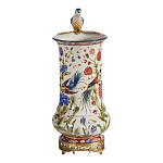 Ваза фарфоровая с птицей на бронзовой ветке и цветочной росписью Garden of Eden варинант исполнения - 4 | Loft Concept в Нижнем Новгороде