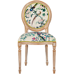 Стул из массива бука бежевый с изображением птиц и цветов Beige Green Chinoiserie Rose Garden Chair варинант исполнения - 1 | Loft Concept в Нижнем Новгороде