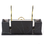 Настольный письменный набор из белого мрамора с часами Marble Accessory варинант исполнения - 3 | Loft Concept в Нижнем Новгороде