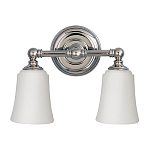 Бра для ванных комнат с 2-мя белыми плафонами в форме колокола на круглом основании цвета хром Feiss варинант исполнения - 1 | Loft Concept в Нижнем Новгороде