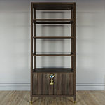 Стеллаж со стеклянными полками Elsa Dreams Walnut варинант исполнения - 6 | Loft Concept в Нижнем Новгороде