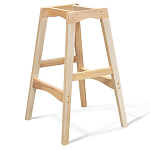 Барный стул со спинкой на 4-х деревянных ножках Синий Велюр Ava Charm варинант исполнения - 7 | Loft Concept в Нижнем Новгороде