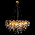 Люстра подвесная с прозрачными стеклянными подвесками в форме капель Диаметр 80 см Droplet Chandelier варинант исполнения - 13 | Loft Concept в Нижнем Новгороде