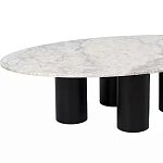 Кофейный столик овальный с мраморной столешницей на 4-х массивных ножках Demonstration of Taste варинант исполнения - 1 | Loft Concept в Нижнем Новгороде