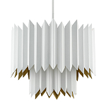 Люстра белая с гофрированным двойным абажуром Corrugated Double Lampshade варинант исполнения - 2 | Loft Concept в Нижнем Новгороде