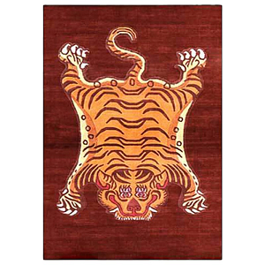 Ковер Тибетский Тигр Tibetan Tiger Rug Red