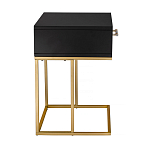 Приставной столик с резным узором на выдвижном ящике Black Table Carved Pattern варинант исполнения - 5 | Loft Concept в Нижнем Новгороде