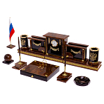 Настольный письменный набор с часами из природного камня обсидиана Royal Set варинант исполнения - 2 | Loft Concept в Нижнем Новгороде