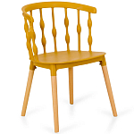 Пластиковый стул на ножках из массива бука Ferret Spiral Mustard варинант исполнения - 1 | Loft Concept в Нижнем Новгороде