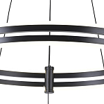 Люстра светодиодная с 2-мя плафонами в форме колец из акрила и алюминия с пультом для регулировки света Ring Horizontal Black варинант исполнения - 3 | Loft Concept в Нижнем Новгороде