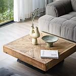 Дизайнерский журнальный стол квадратный с черным трапециевидным основанием Wokab варинант исполнения - 2 | Loft Concept в Нижнем Новгороде