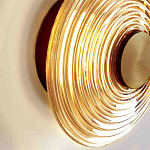 Бра с рельефным круглым плафоном янтарного цвета Savio Glass Disc Light варинант исполнения - 3 | Loft Concept в Нижнем Новгороде