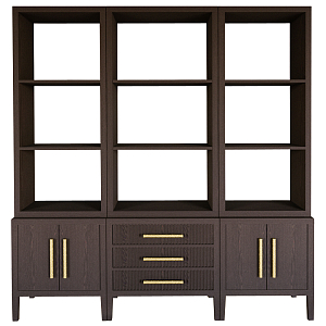 Модульный стеллаж Primo из трех составных элементов Темный орех