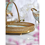 Блюдо овальное с ручкой и голубым фарфоровым дном с цветочным рисунком Blue Garden варинант исполнения - 4 | Loft Concept в Нижнем Новгороде