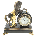 Часы настольные бронзовые с декором в виде коня Horse Stone Clock варинант исполнения - 5 | Loft Concept в Нижнем Новгороде