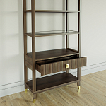 Стеллаж Elsa Dreams Walnut со стеклянными полками и ящиком варинант исполнения - 3 | Loft Concept в Нижнем Новгороде