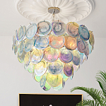 Люстра с каскадом из круглых разноцветных стеклянных дисков Mother of Pearl Iridescence варинант исполнения - 1 | Loft Concept в Нижнем Новгороде