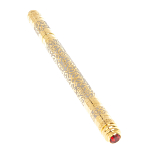 Ручка шариковая металлическая с гравировкой и красным фианитом в деревянной коробке Metal Pens варинант исполнения - 3 | Loft Concept в Нижнем Новгороде