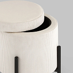 Молочный пуф на черных ножках SANJAY варинант исполнения - 3 | Loft Concept в Нижнем Новгороде