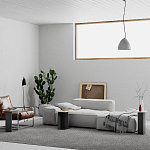 Стол журнальный цвета антрацит из 3-х частей со столешницами в виде геометрических элементов MUND ANTHRACITE варинант исполнения - 2 | Loft Concept в Нижнем Новгороде