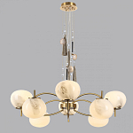 Люстра подвесная с 8-ю шарообразными плафонами из белого стекла с подвесками из камня и кисточками Agatelle варинант исполнения - 4 | Loft Concept в Нижнем Новгороде