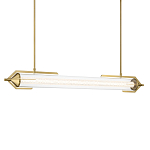 Подвесной светильник линейный золотого цвета с длинной цилиндрической стеклянной трубкой Eurofase варинант исполнения - 1 | Loft Concept в Нижнем Новгороде